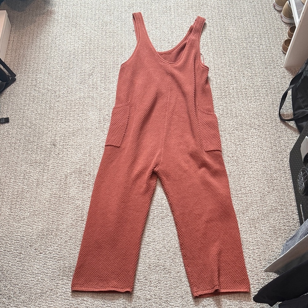 Free People Rust Brown Knit Tank Jumpsuit - Picture 7 of 8